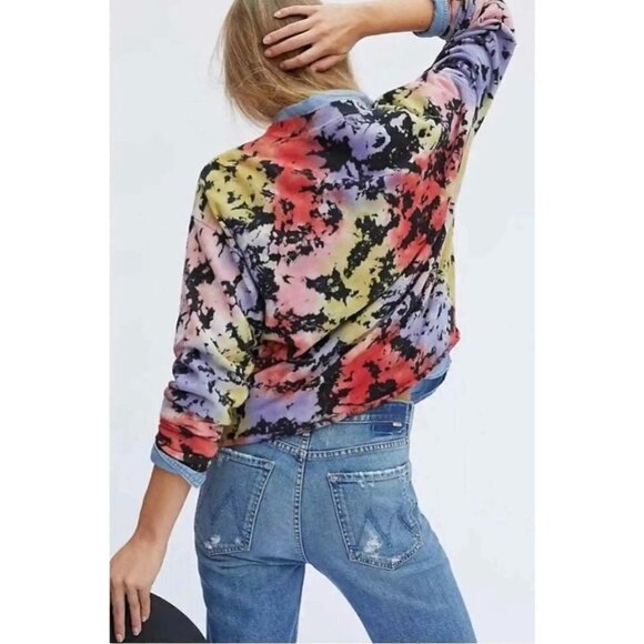Anthropologie Letluv Zoey Tie-dye Cropped Sweatshirt sz(s) - Picture 8 of 11
